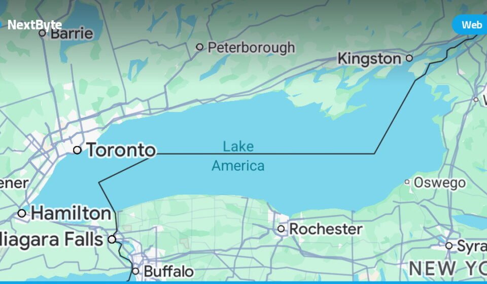 Google Maps renames Lake Ontario to Lake America